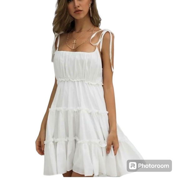 😍  Cami White Midi Dress ~ Size XS 😍 - Picture 2 of 6